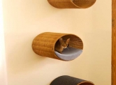 Modern cat scratcher Rondo, a unique cat condo tree and cat home.